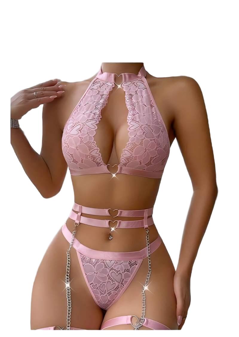Underwear - طقم لانجري مثير من الدانتيل بتصميم