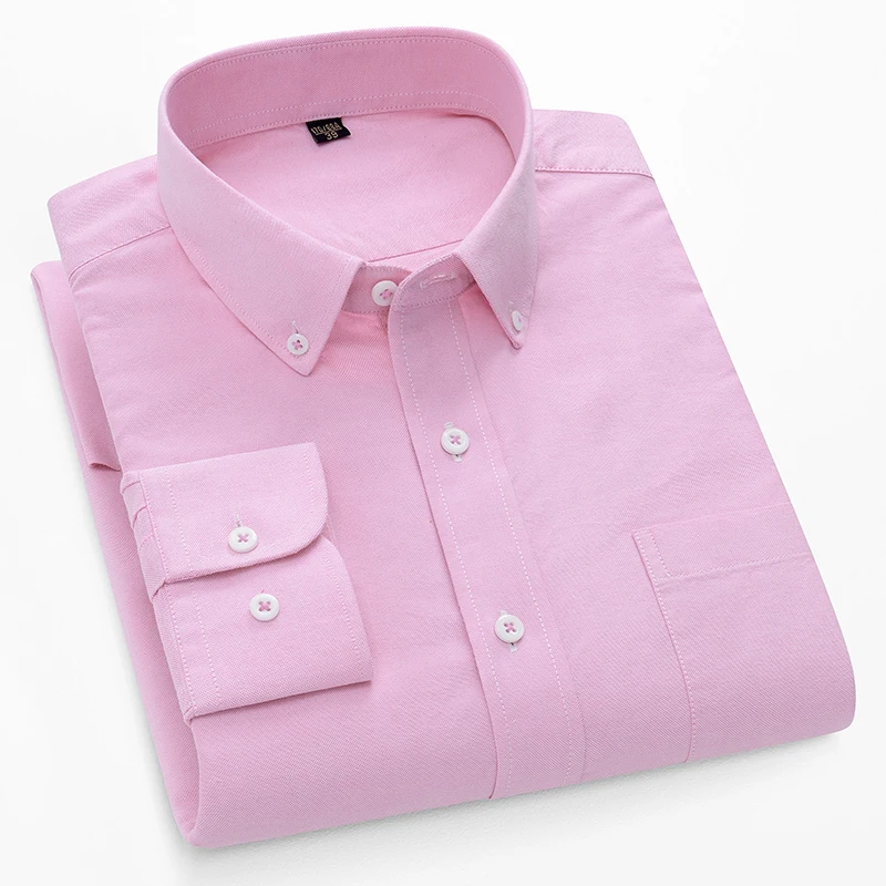 Oxford Cotton Casual Shirt Business - قمصان أكسفورد قطن 100% بأكمام طويلة