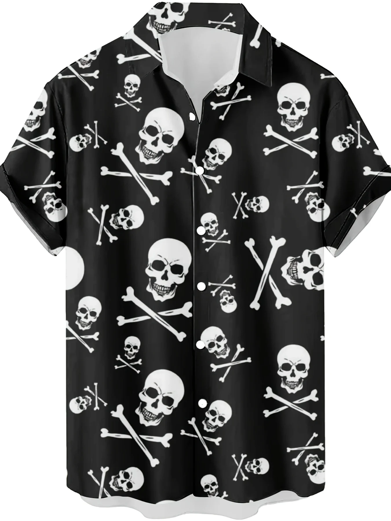 قميص هاواي رجالي بتصميم جمجمة  - مراجعة Vintage Hawaiian Floral Shirt وسعره