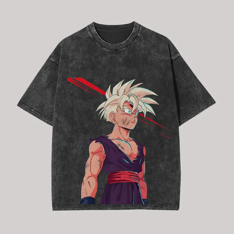 تي شيرت غوهان دراغون بول زد أن - مراجعة Acid Wash Vintage Graphic T Shirt وسعره
