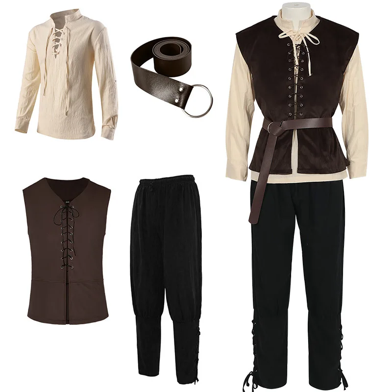 قمصان القرون الوسطى القوطية St - مراجعة Medieval Gothic Lace Up Pirate Shirt وسعره
