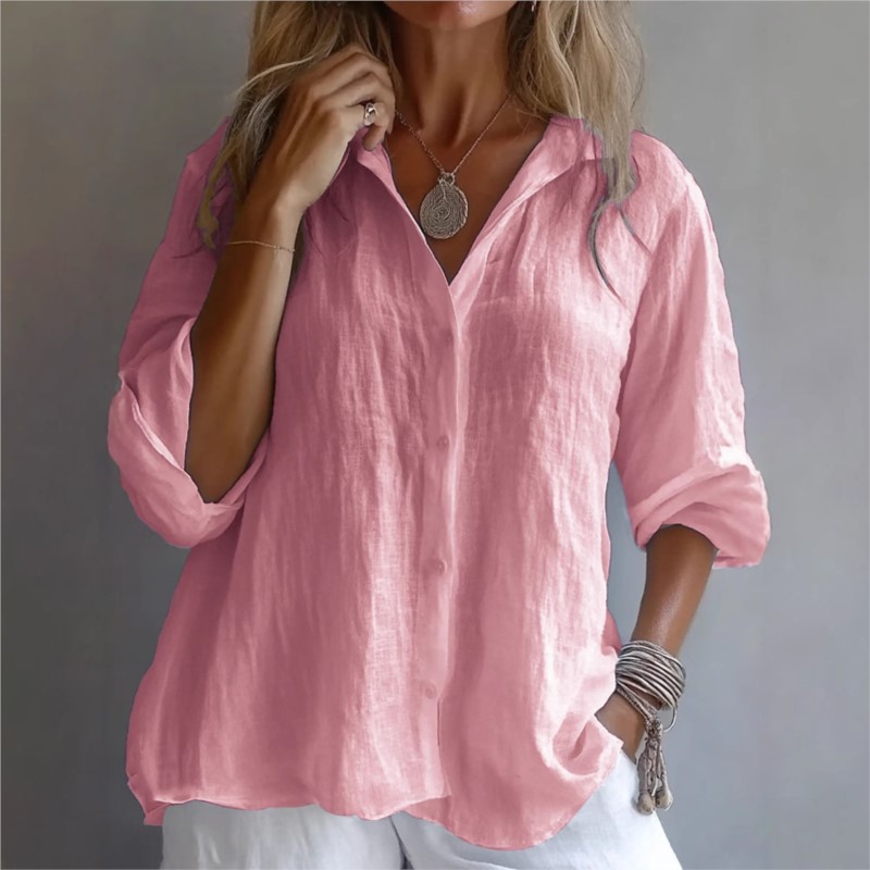 بلون الكتان مثير الخامس الرقبة - مراجعة Mens Linen Shirt Long Sleeve وسعره