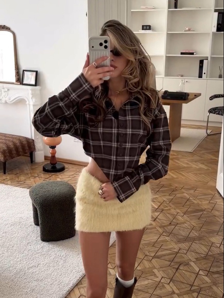 بلوزة نسائية كاروهات قصيرة بيا - مراجعة Mens Linen Shirt Long Sleeve وسعره