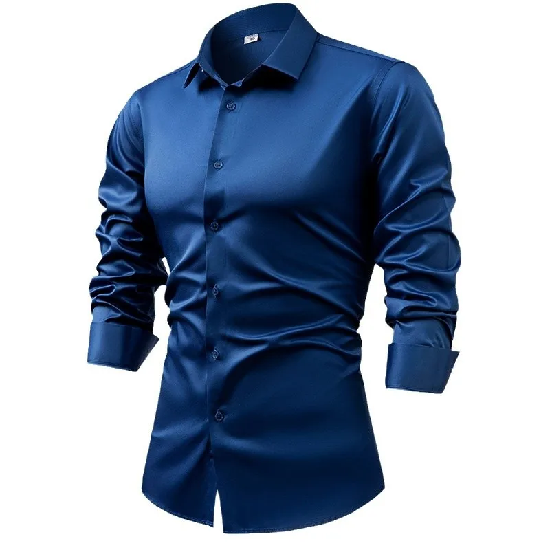 قمصان ربيع وخريف 2025 من الحري - مراجعة Mens Satin Silk Dress Shirt وسعره