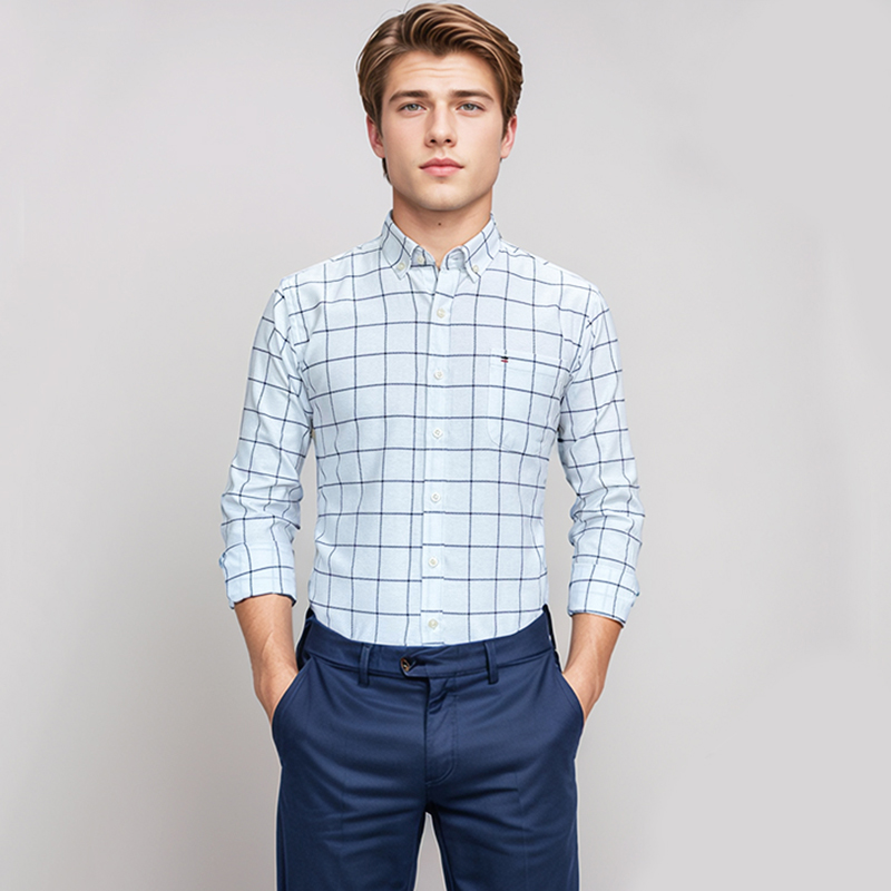 قميص رجالي قطن 100% بأكمام طوي - مراجعة Oxford Cotton Casual Shirt Business وسعره