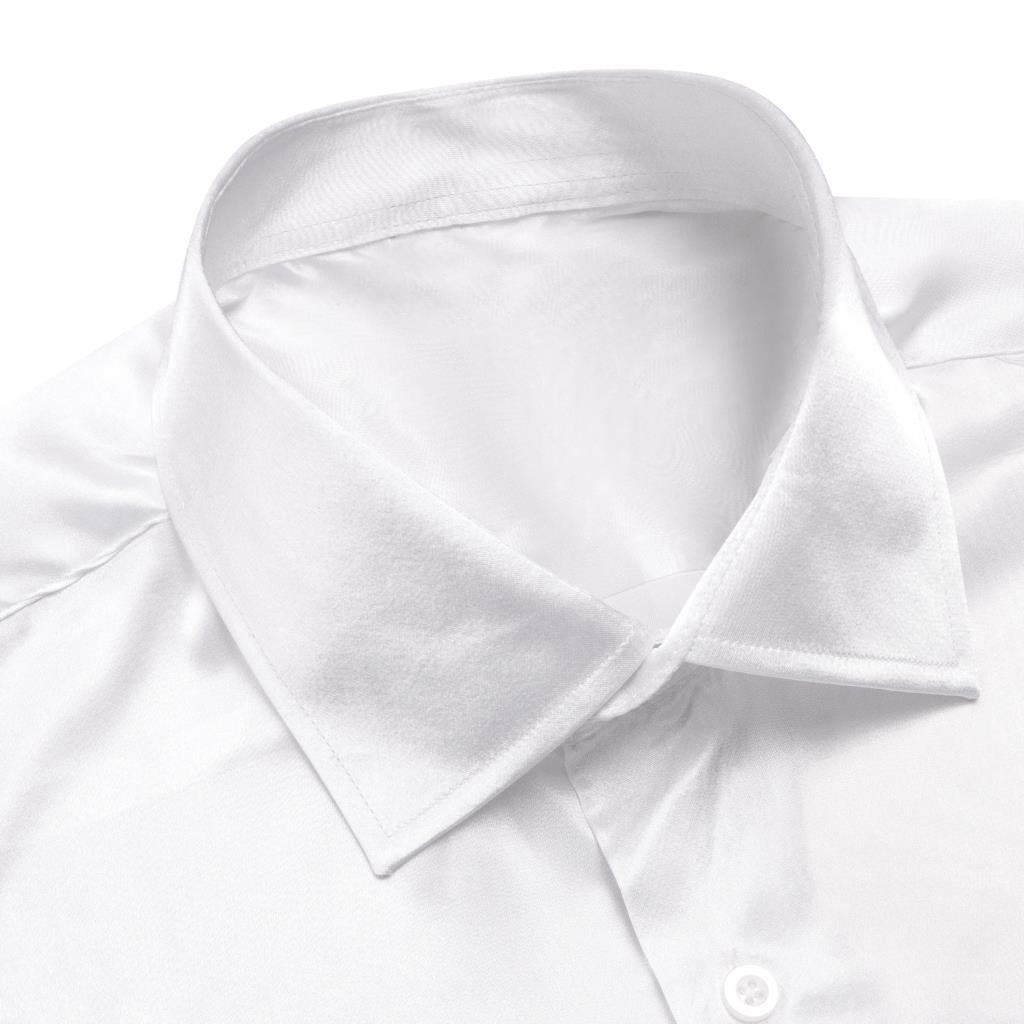 مرحبا التعادل الأبيض الحرير ال - مراجعة Mens Satin Silk Dress Shirt وسعره