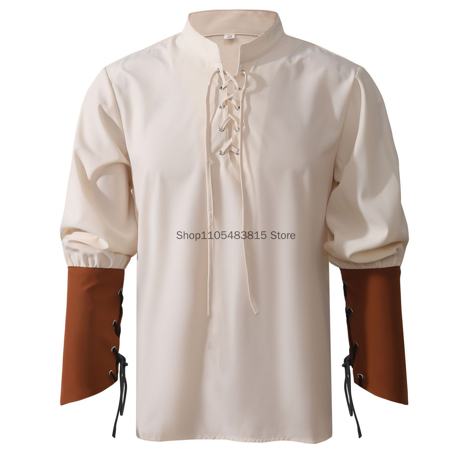 قميص قرصان للرجال - قميص شاعر  - مراجعة Medieval Gothic Lace Up Pirate Shirt وسعره