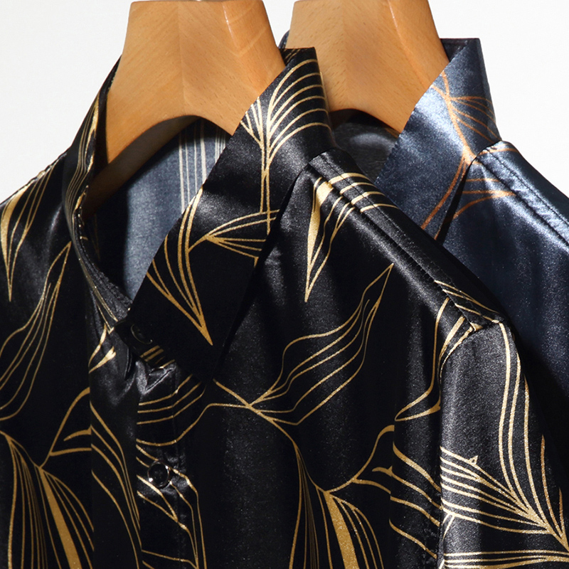 صيف 2022 ملابس رجالية الحرير م - مراجعة Mens Satin Silk Dress Shirt وسعره