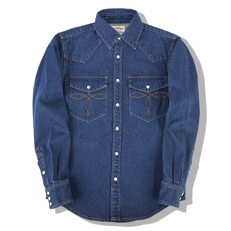 قميص دنيم كلاسيكي بتصميم غربي  - مراجعة Mens Western Denim Pearl Snap Shirt وسعره