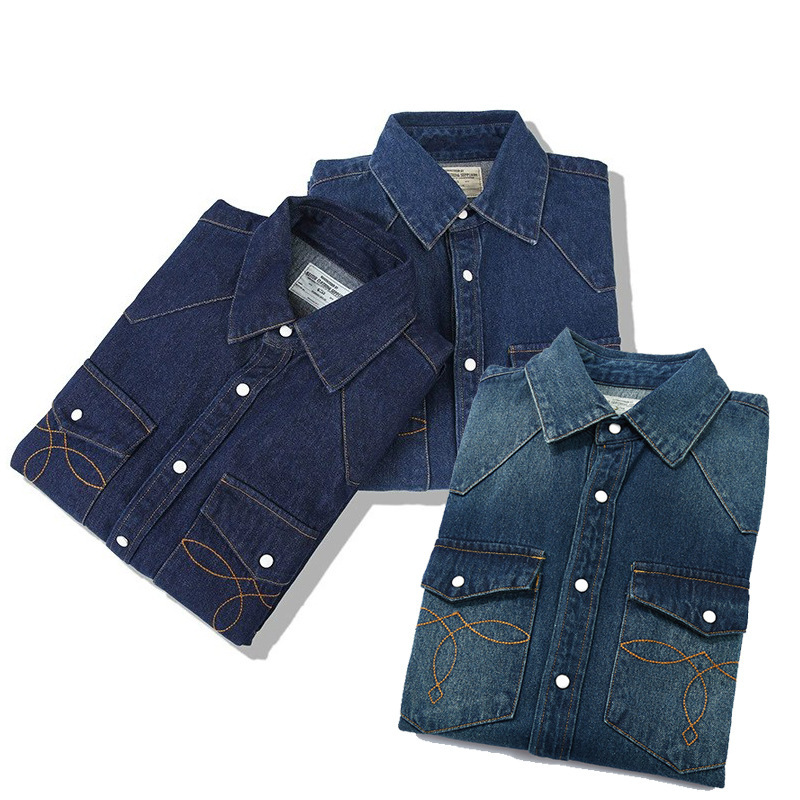 قميص دنيم كلاسيكي بتصميم غربي  - مراجعة Mens Western Denim Pearl Snap Shirt وسعره