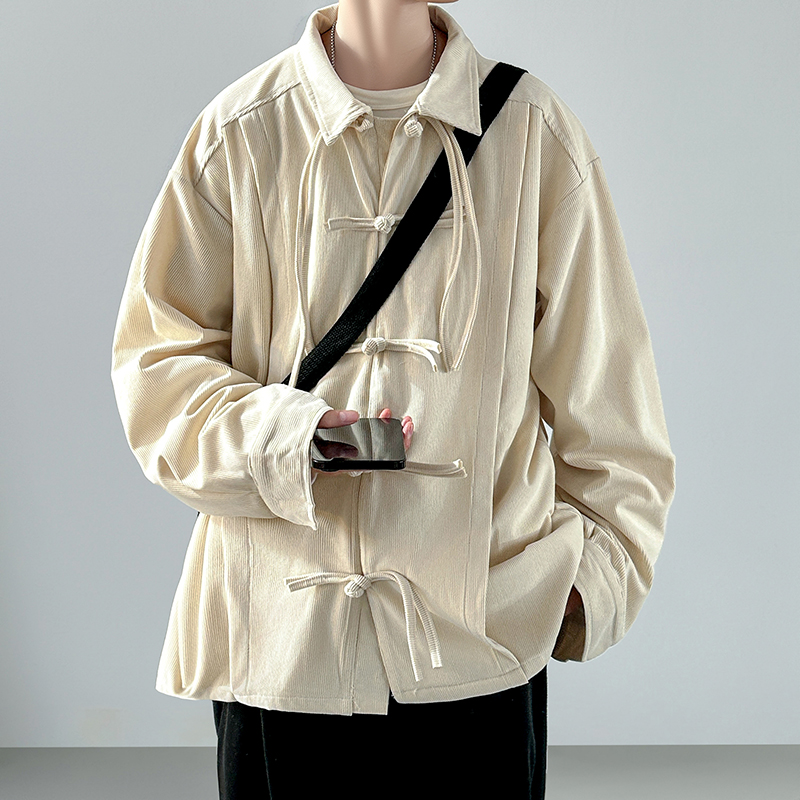 2025 الرجال الرجعية النمط الصي - مراجعة Corduroy Button Up Shirt Men وسعره