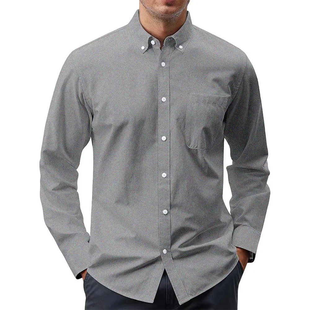 قمصان رجالية طويلة الأكمام بلو - مراجعة Oxford Cotton Casual Shirt Business وسعره
